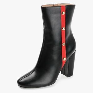 Journee Collection Black and Red Heeled Boots